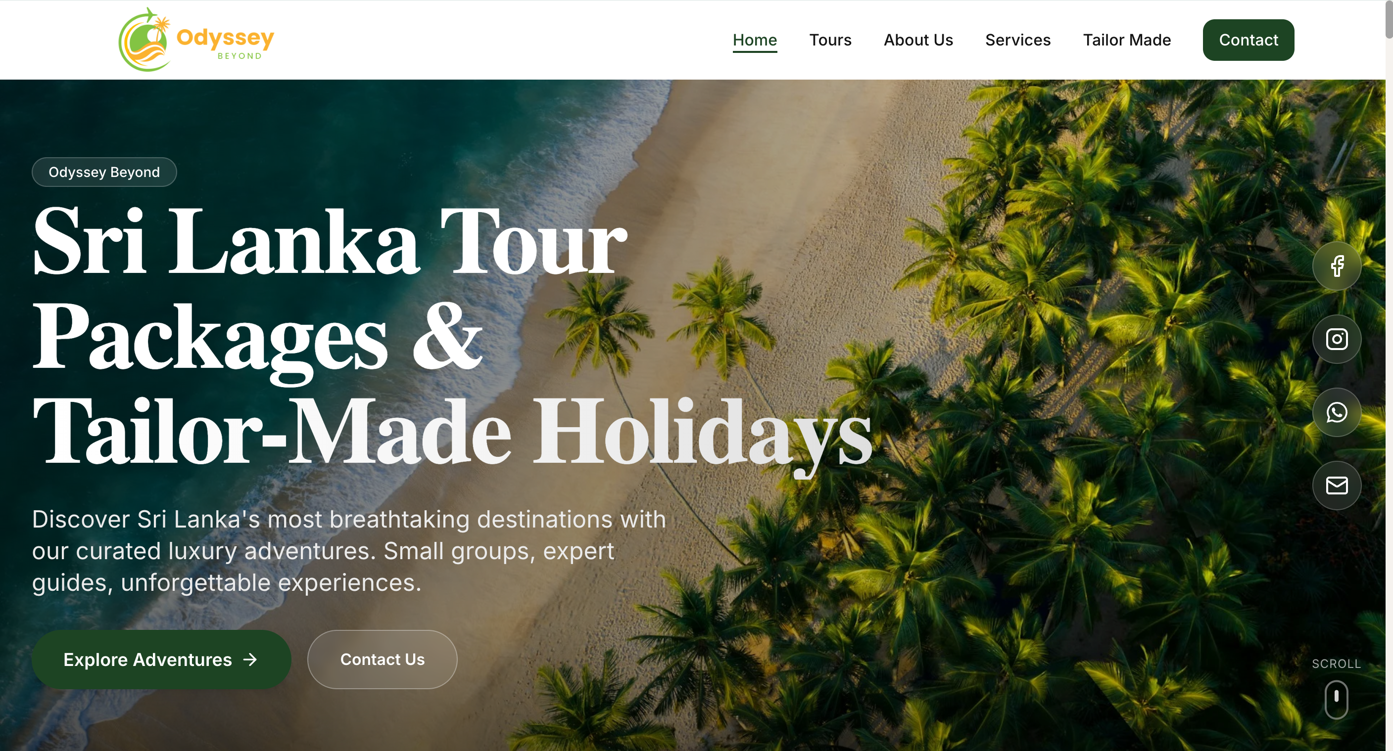 Odyssey Beyond - Sri Lanka tour packages website built by NSR Solutions